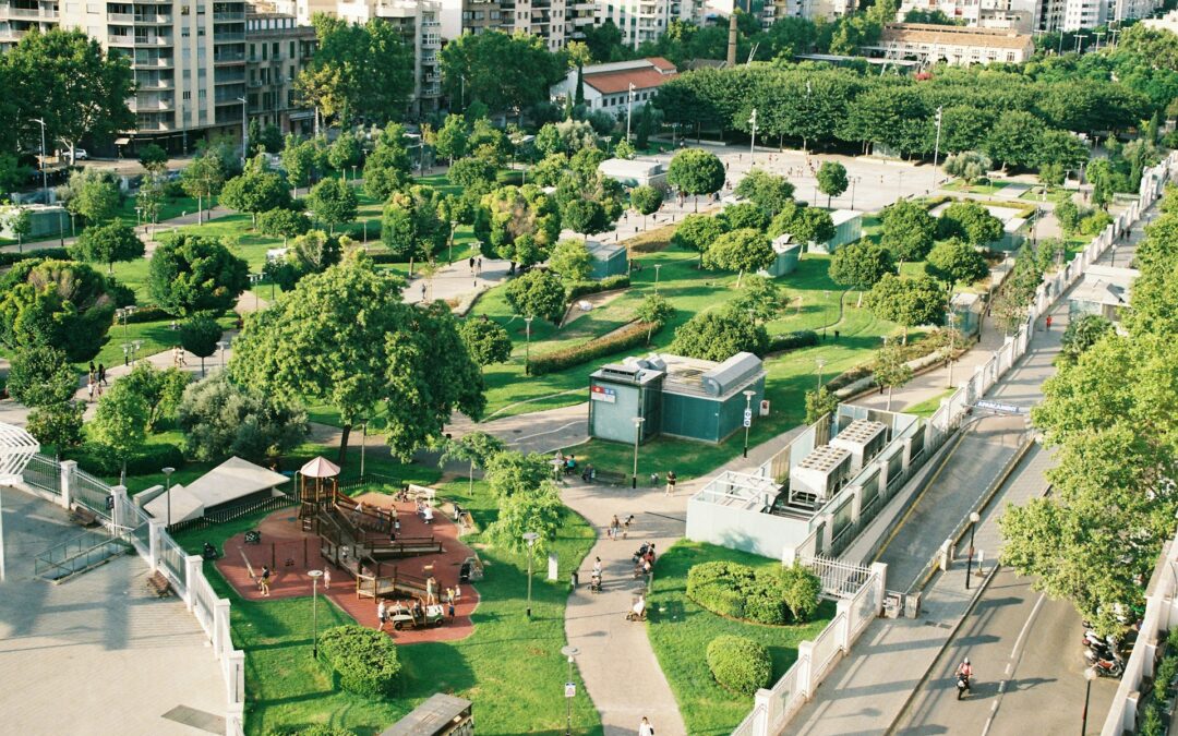 Cityscape of a revitalized Qualified Opportunity Zone community